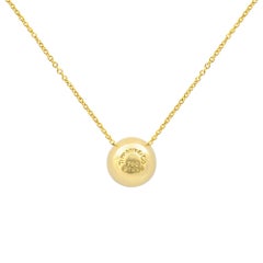 Tiffany & Co. 18 Karat Yellow Gold Etoile Diamond Platinum Ball Pendant Necklace