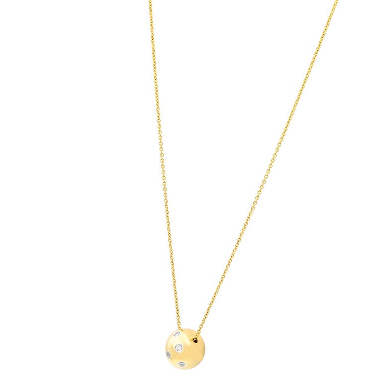 Tiffany and Co. 18 Karat Yellow Gold Etoile Diamond Platinum Ball