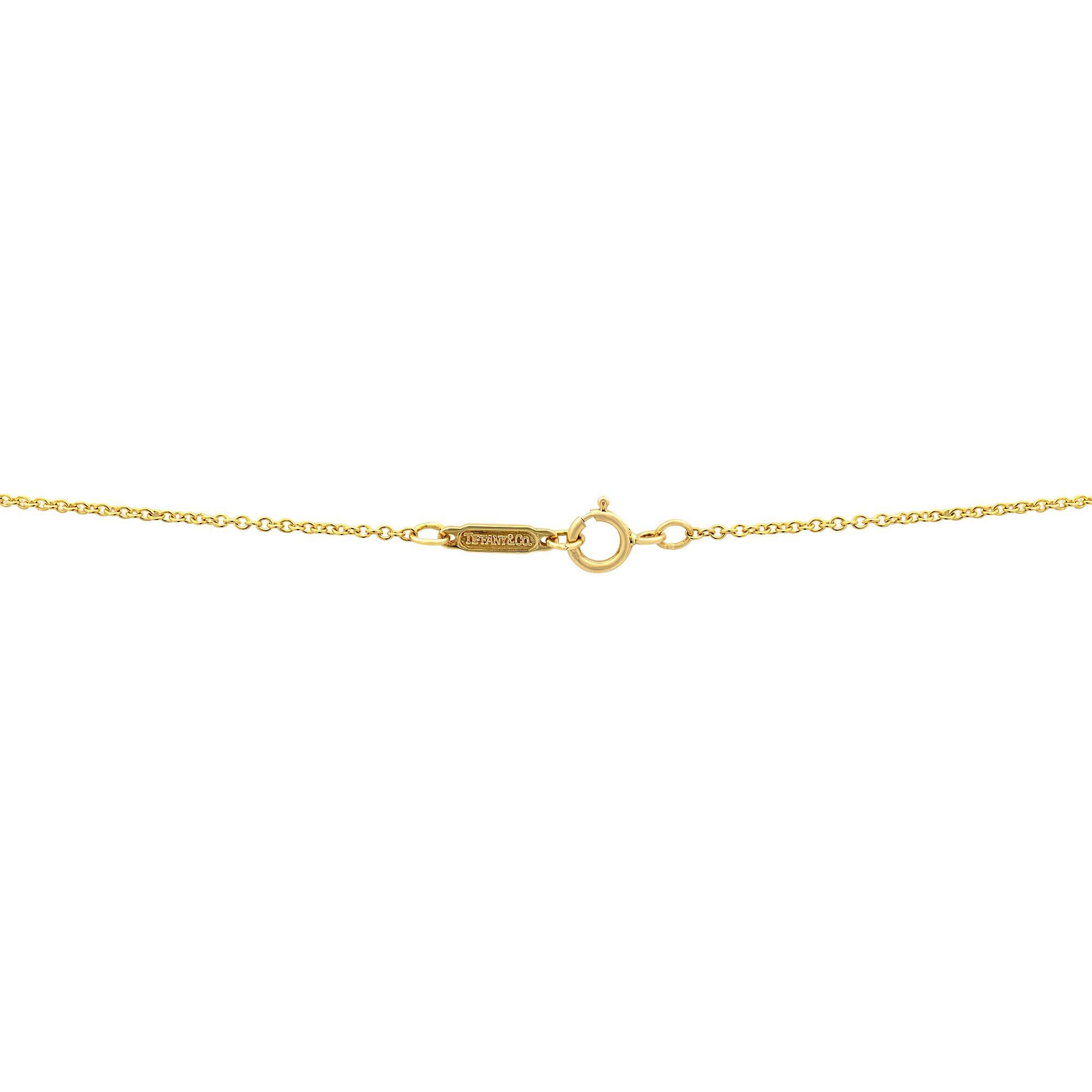 Round Cut Tiffany & Co. 18 Karat Yellow Gold Etoile Diamond Platinum Ball Pendant Necklace