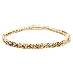 Tiffany 
Co. 18k Yellow Gold Fancy Wheat Link Chain Bracelet w/ Original Box