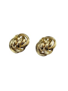 Pendientes de clip con nudo acanalado de Tiffany & Co. en oro amarillo de 18 quilates, n.º 25476