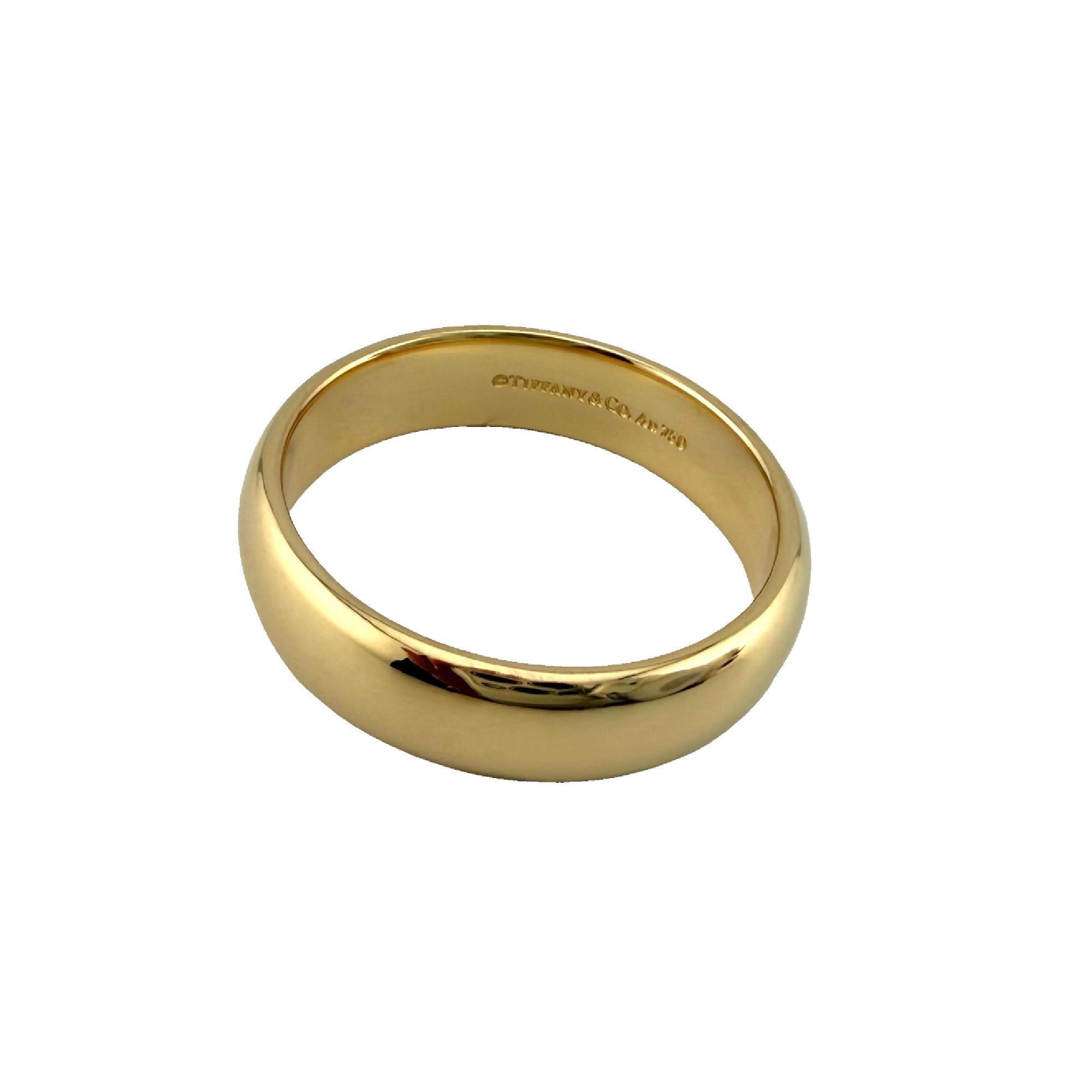 Anello a fascia Forever 6 mm in oro giallo 18k di Tiffany & Co. In condizioni ottime in vendita a San Diego, CA