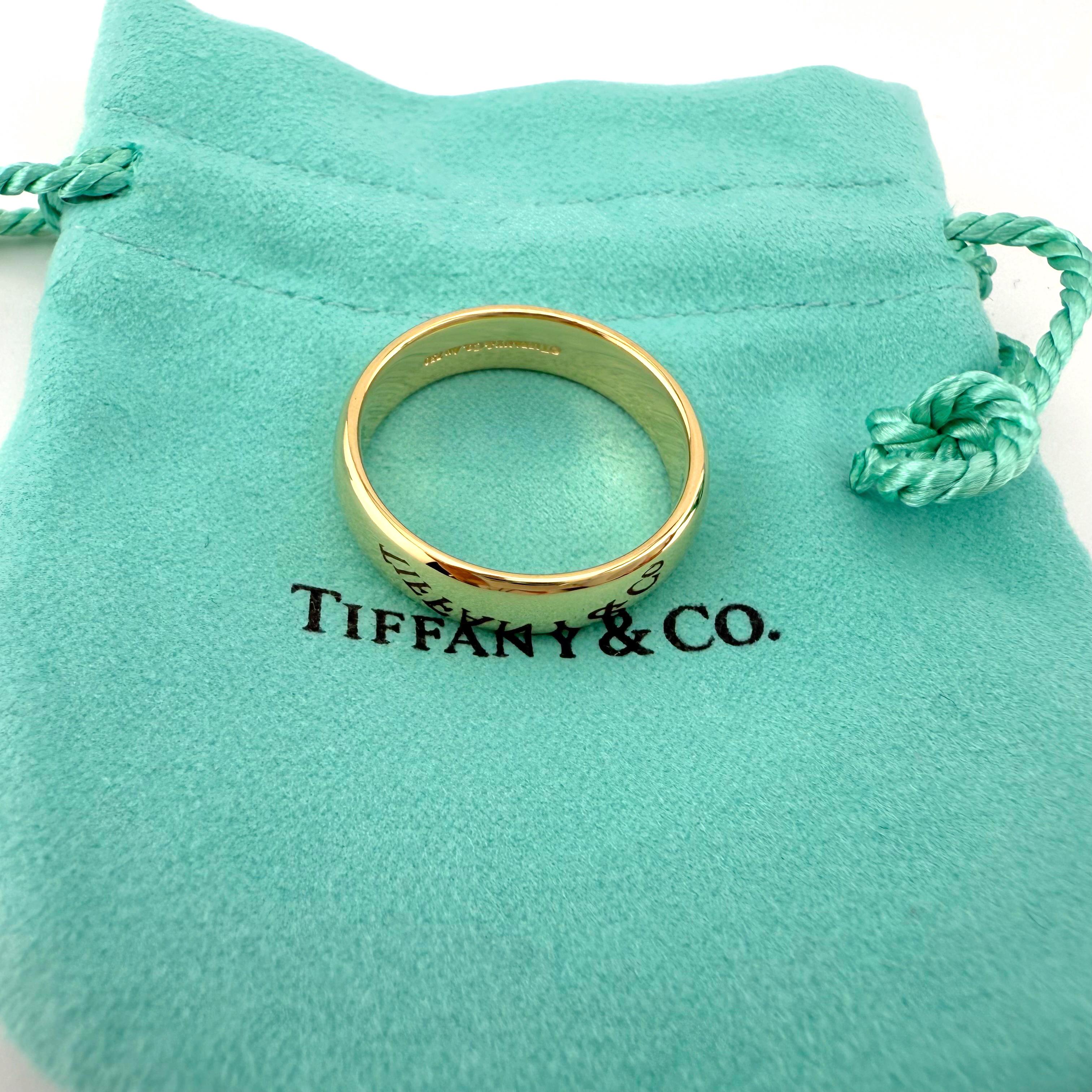 Anello a fascia Forever 6 mm in oro giallo 18k di Tiffany & Co. in vendita 2