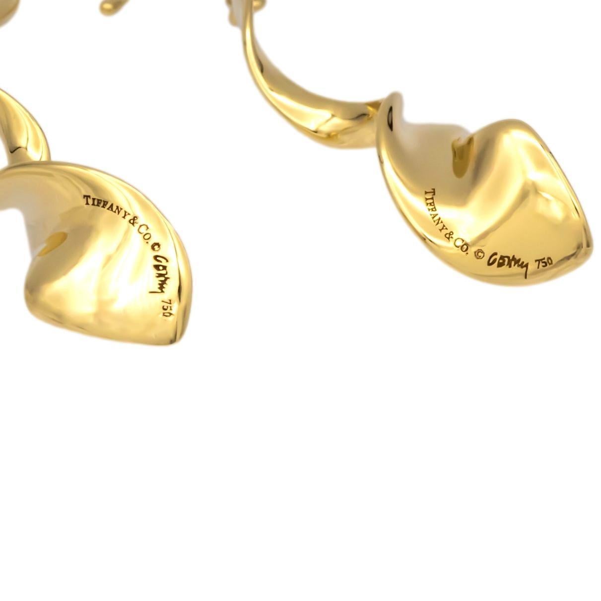 Pendientes colgantes Orquídea Frank Gehry de oro amarillo de 18 quilates Tiffany & Co. Contemporáneo en venta