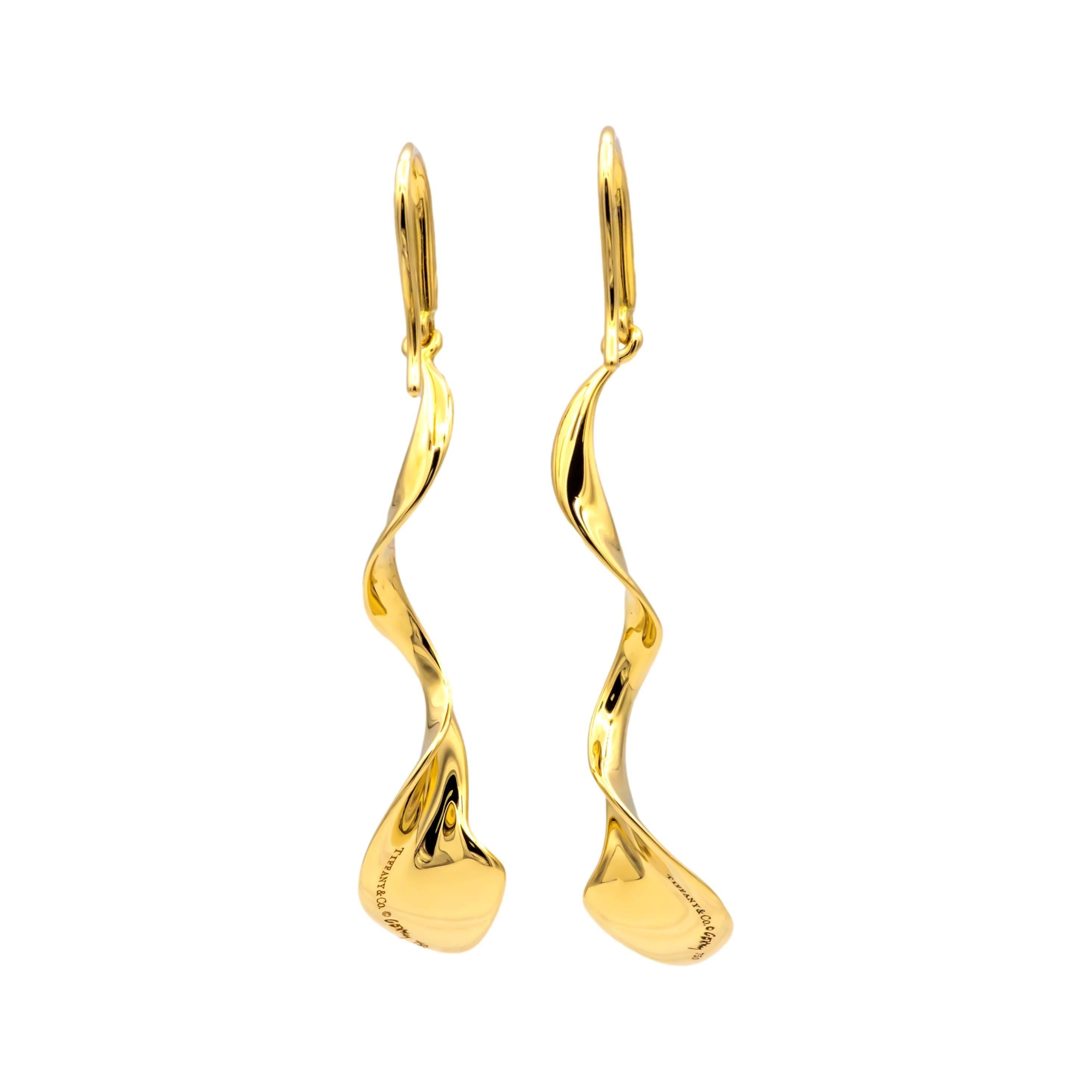De las mujeres Pendientes colgantes Orquídea Frank Gehry de oro amarillo de 18 quilates Tiffany & Co. en venta