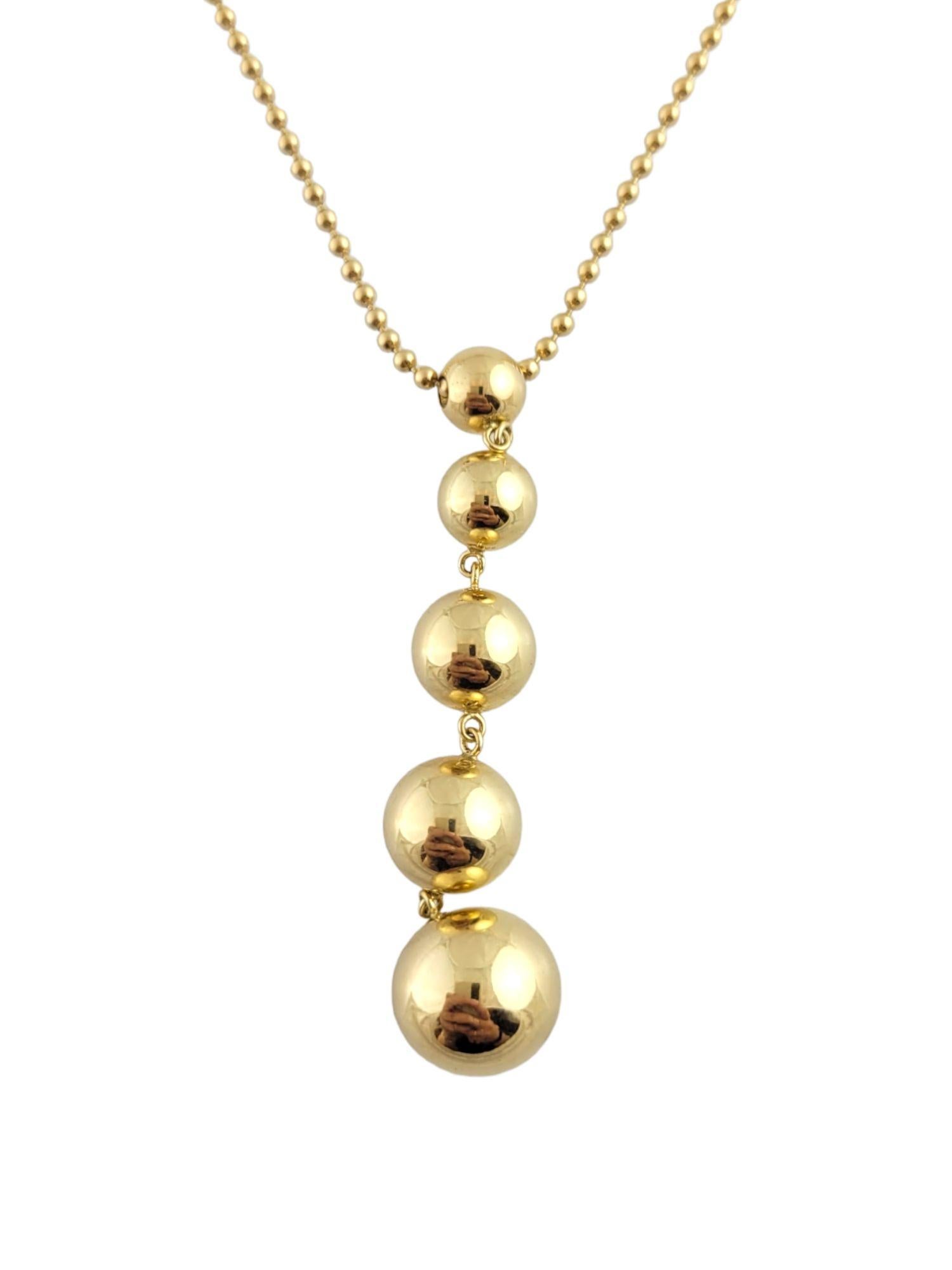 Tiffany & Co 18K Yellow Gold Graduated Bead Drop Pendant Necklace #14791 In Good Condition For Sale In Washington Depot, CT