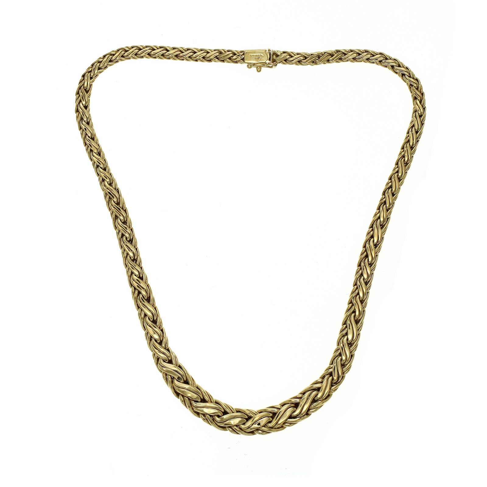 tiffany x necklace gold