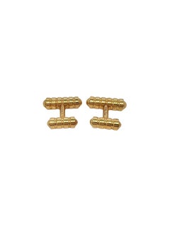 Tiffany & Co 18k Yellow Gold Groove Cufflinks by Paloma Picasso