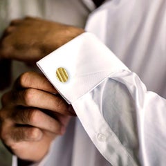 Tiffany & Co. 18 Karat Yellow Gold Groove Oval Cufflinks