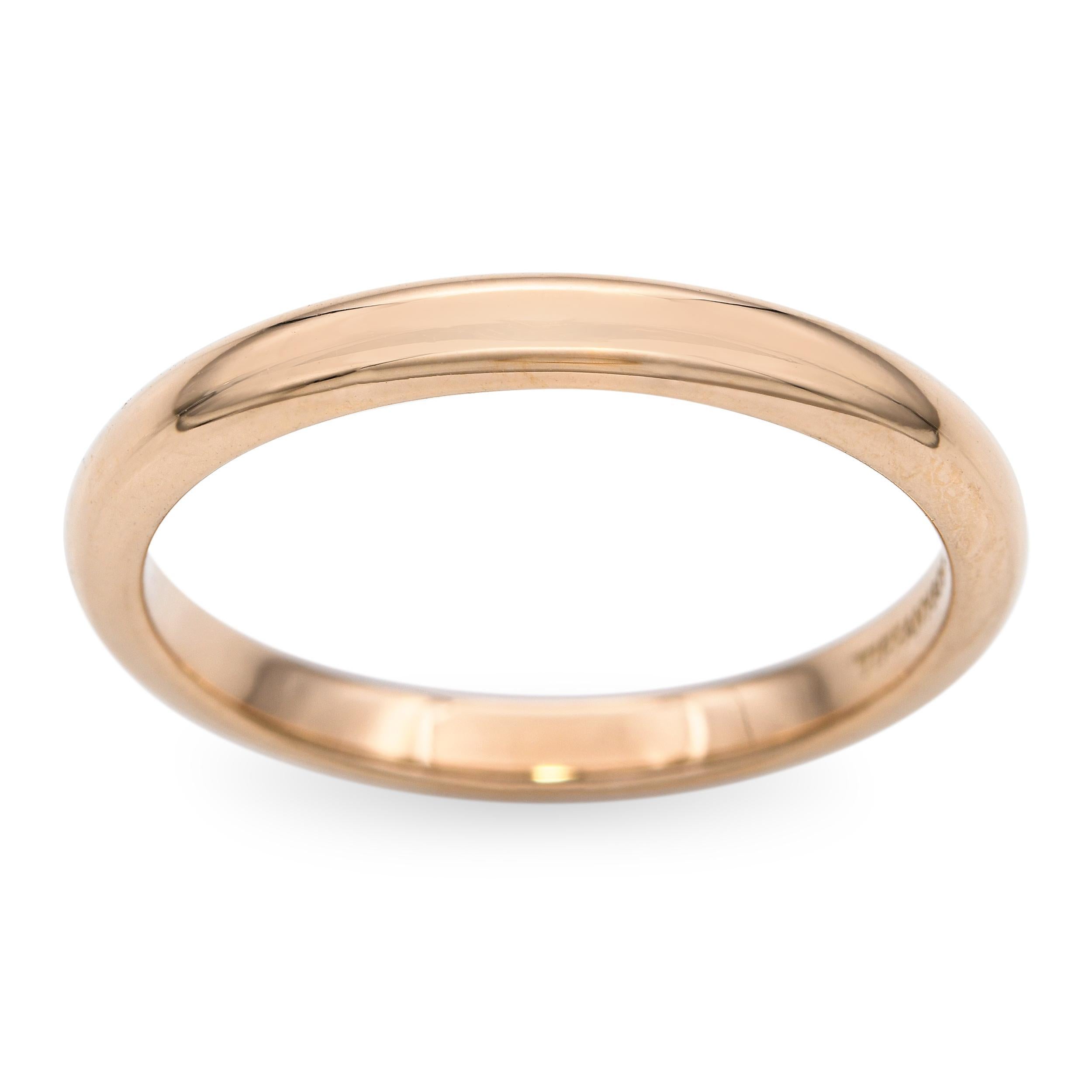 Tiffany & Co. Anneau de mariage demi-rond en or jaune 18k Unisexe en vente
