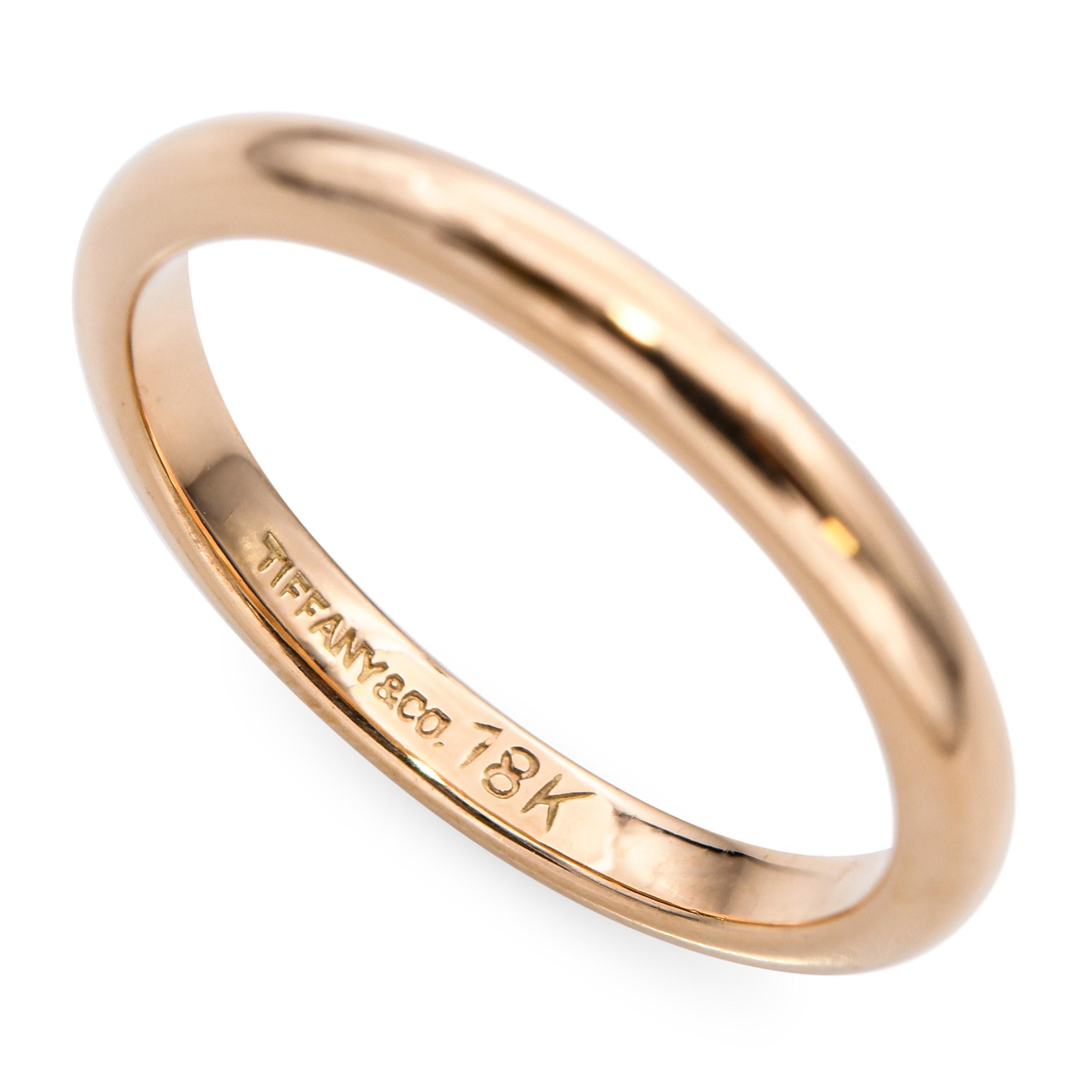 Tiffany & Co. Anneau de mariage demi-rond en or jaune 18k en vente 1