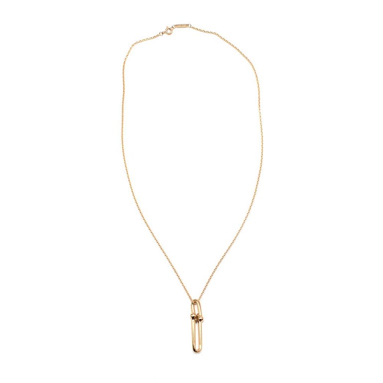 Tiffany and Co 18k Yellow Gold HardWear Link Pendant at 1stDibs
