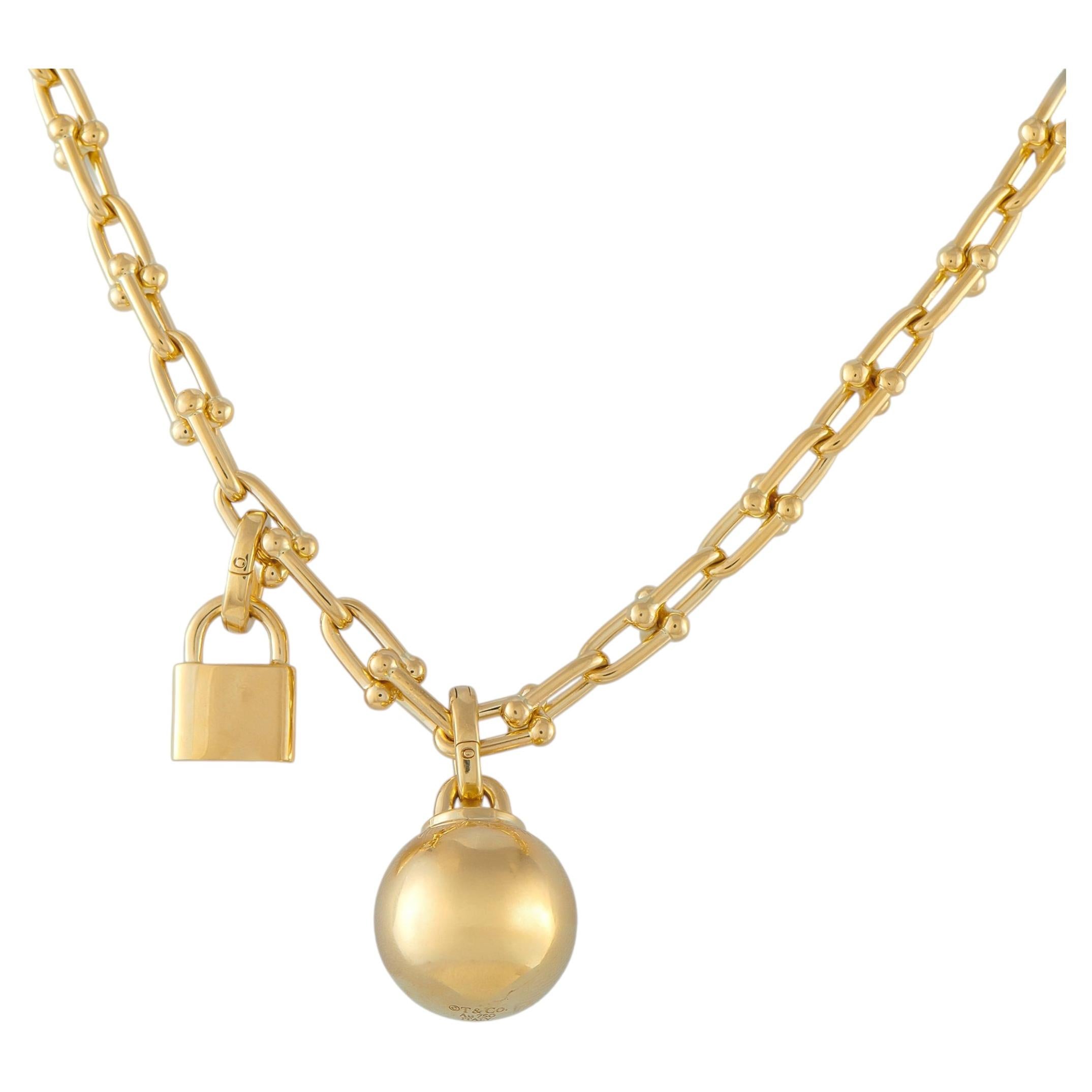 Tiffany & Co. 18K Yellow Gold Hardwear Single Wrap Necklace TI23-051526