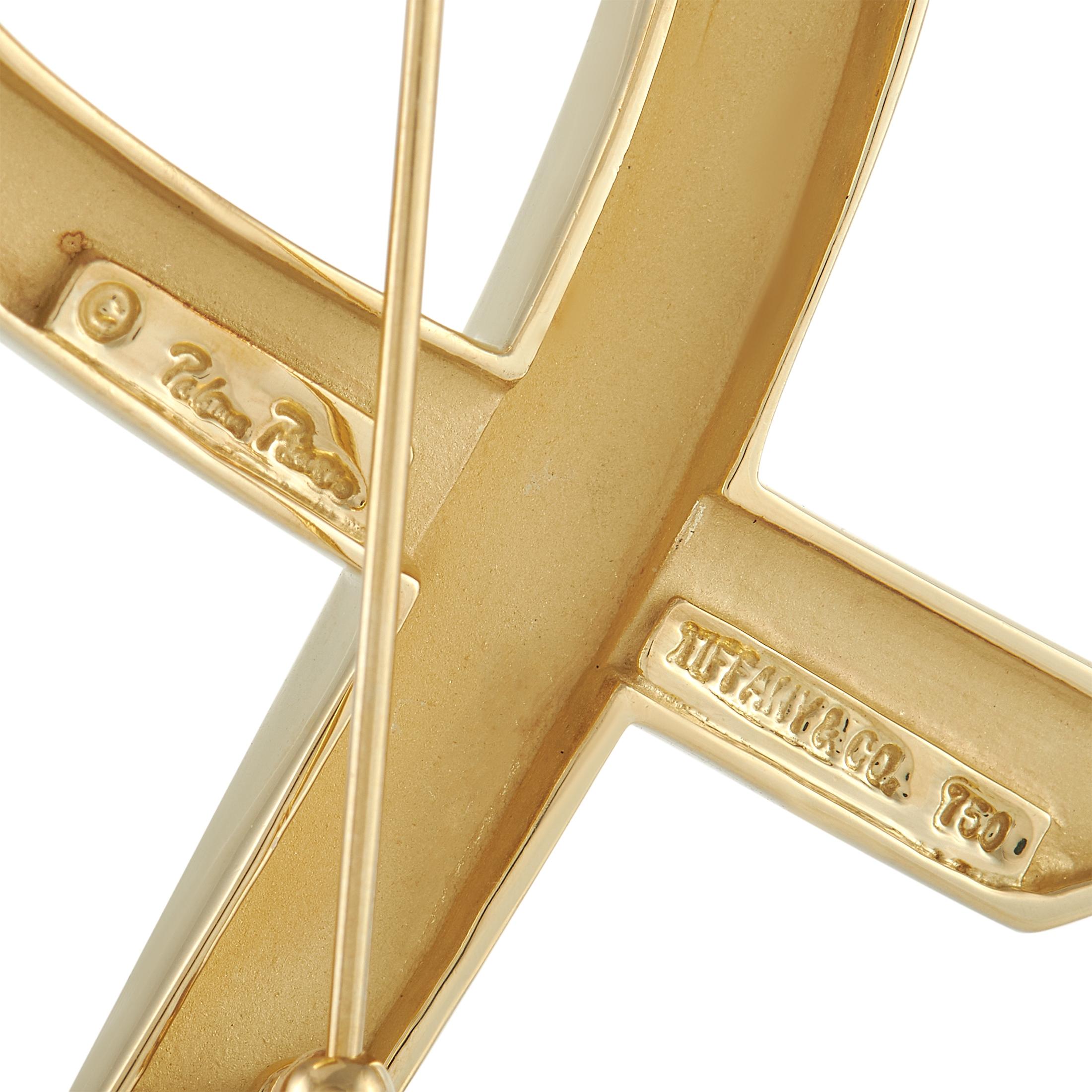 Tiffany & Co. Broche cœur en or jaune 18 carats Excellent état - En vente à Southampton, PA