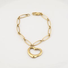 Tiffany & Co. 18K Yellow Gold Heart Charm Chain Bracelet