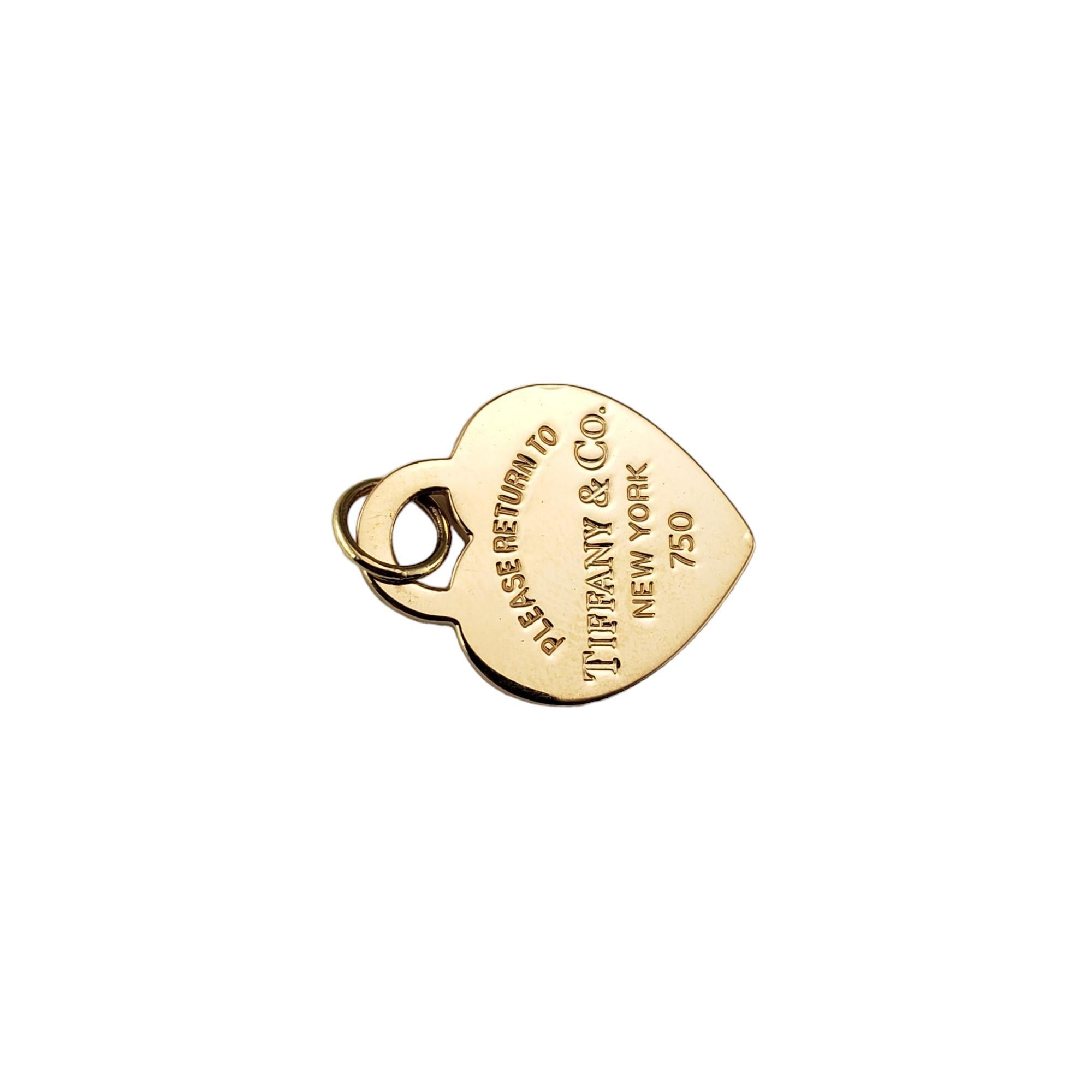 Tiffany & Co. 18K Yellow Gold Heart Charm Pendant #18045 In Good Condition In Washington Depot, CT