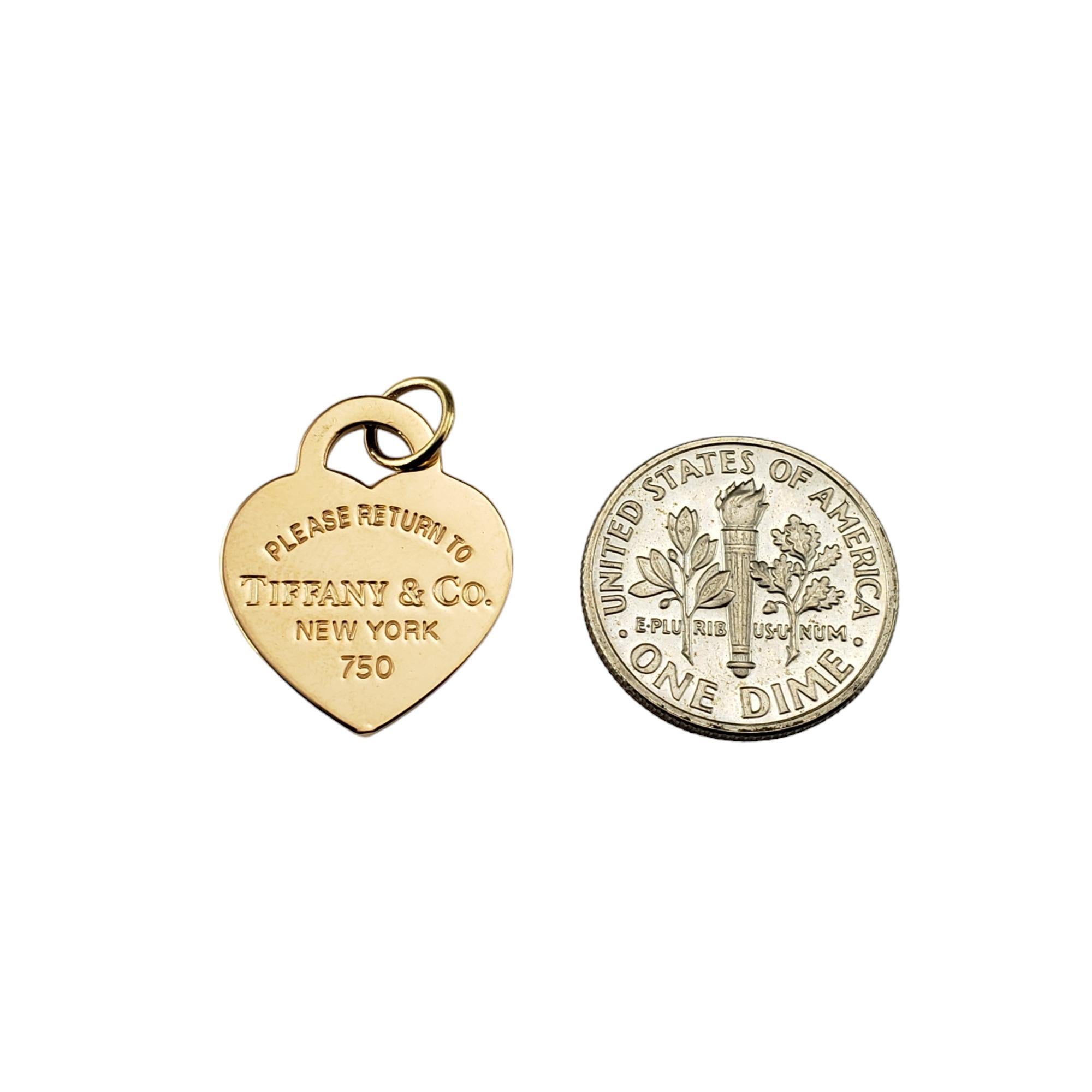 Tiffany & Co. 18K Yellow Gold Heart Charm Pendant #18045 1