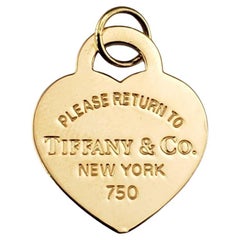 Tiffany & Co. 18K Yellow Gold Heart Charm Pendant #18045