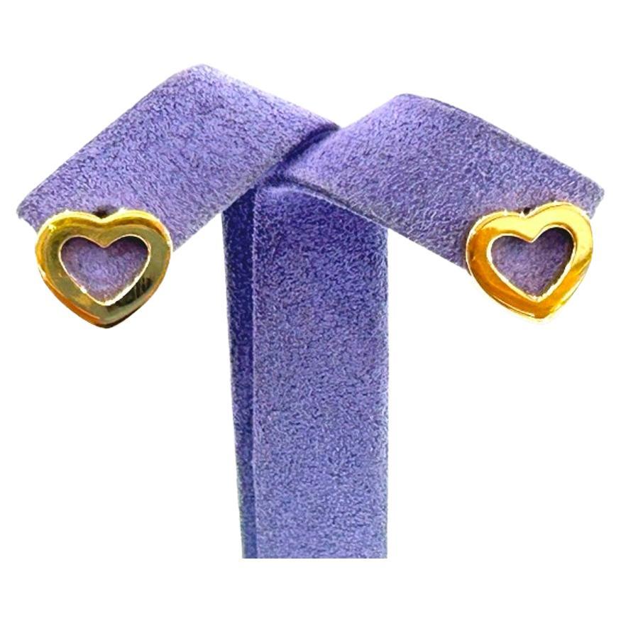 Tiffany & Co 18K Yellow Gold Heart Earrings 4.1 Grams