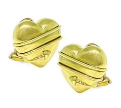 Tiffany & Co 18k Yellow Gold Heart Earrings