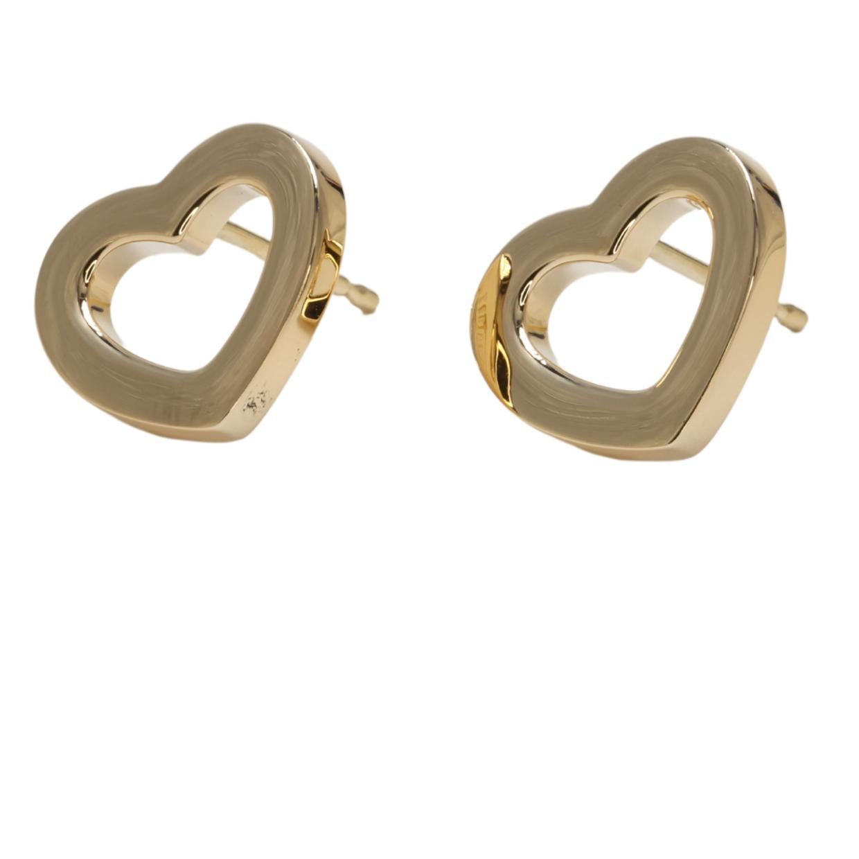 Pendientes Corazón Tiffany & Co. de oro amarillo de 18 quilates Made in Italy en Excelente estado para la venta en Tampa, FL