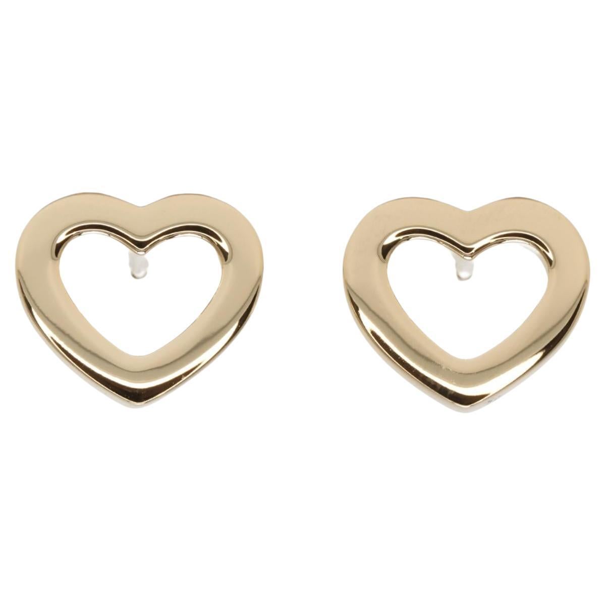 Pendientes Corazón Tiffany & Co. de oro amarillo de 18 quilates Made in Italy en venta