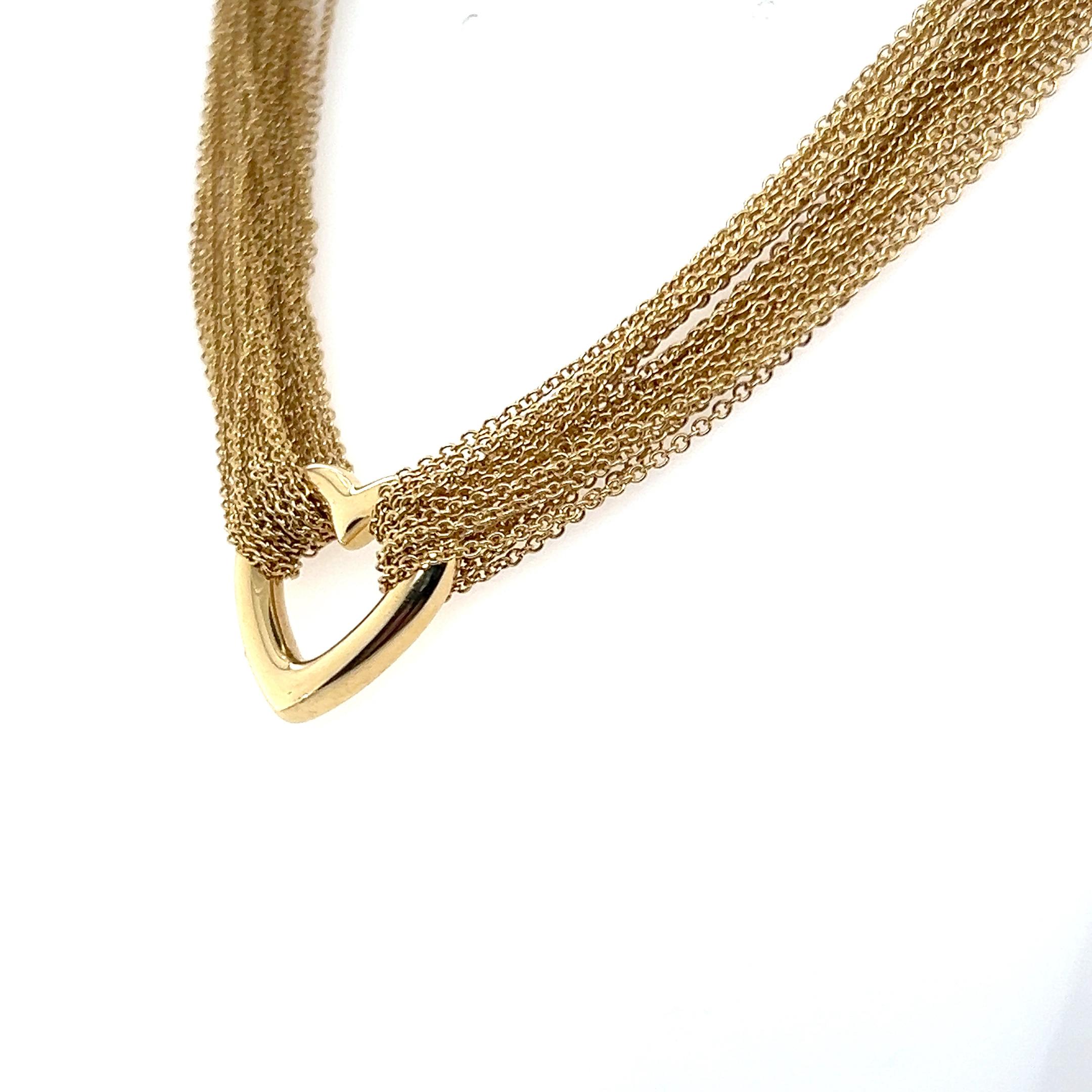 Tiffany & Co. 18K Yellow Gold Heart Pendant Chain Toggle Necklace 1