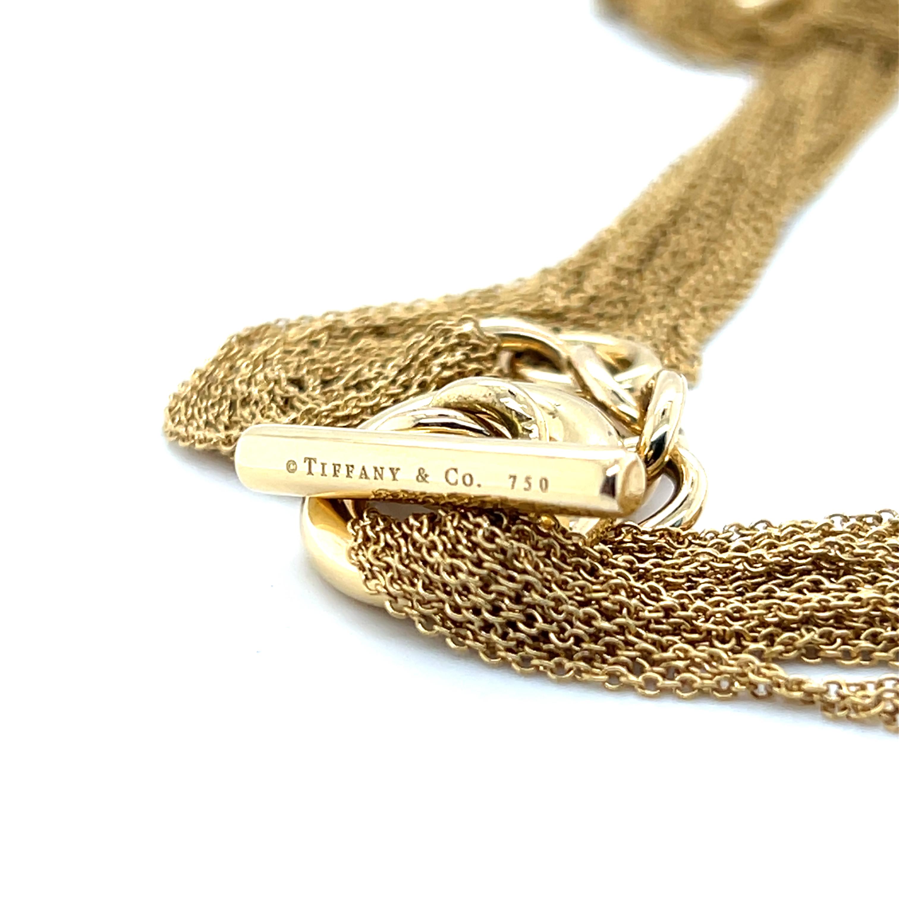 Tiffany & Co. 18K Yellow Gold Heart Pendant Chain Toggle Necklace 3
