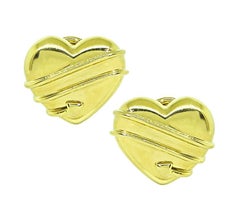 Tiffany & Co 18k Yellow Gold Heart Pendant Necklace and Earrings Set