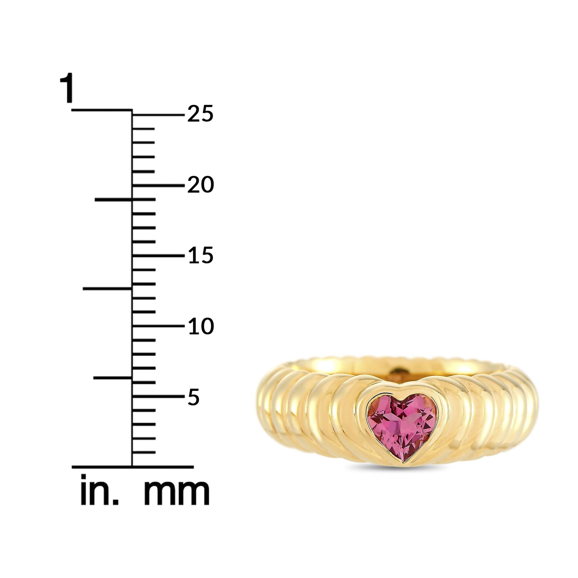 Heart Cut Tiffany & Co. 18 Karat Yellow Gold Heart-Shaped Tourmaline Ring