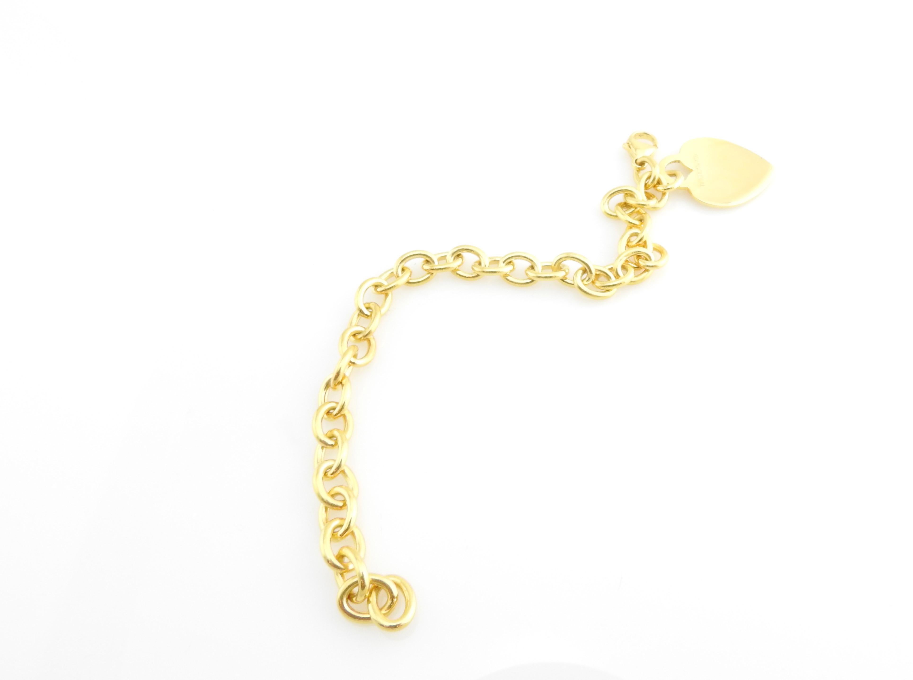 Tiffany & Co. 18 Karat Yellow Gold Heart Tag Bracelet In Good Condition In Washington Depot, CT