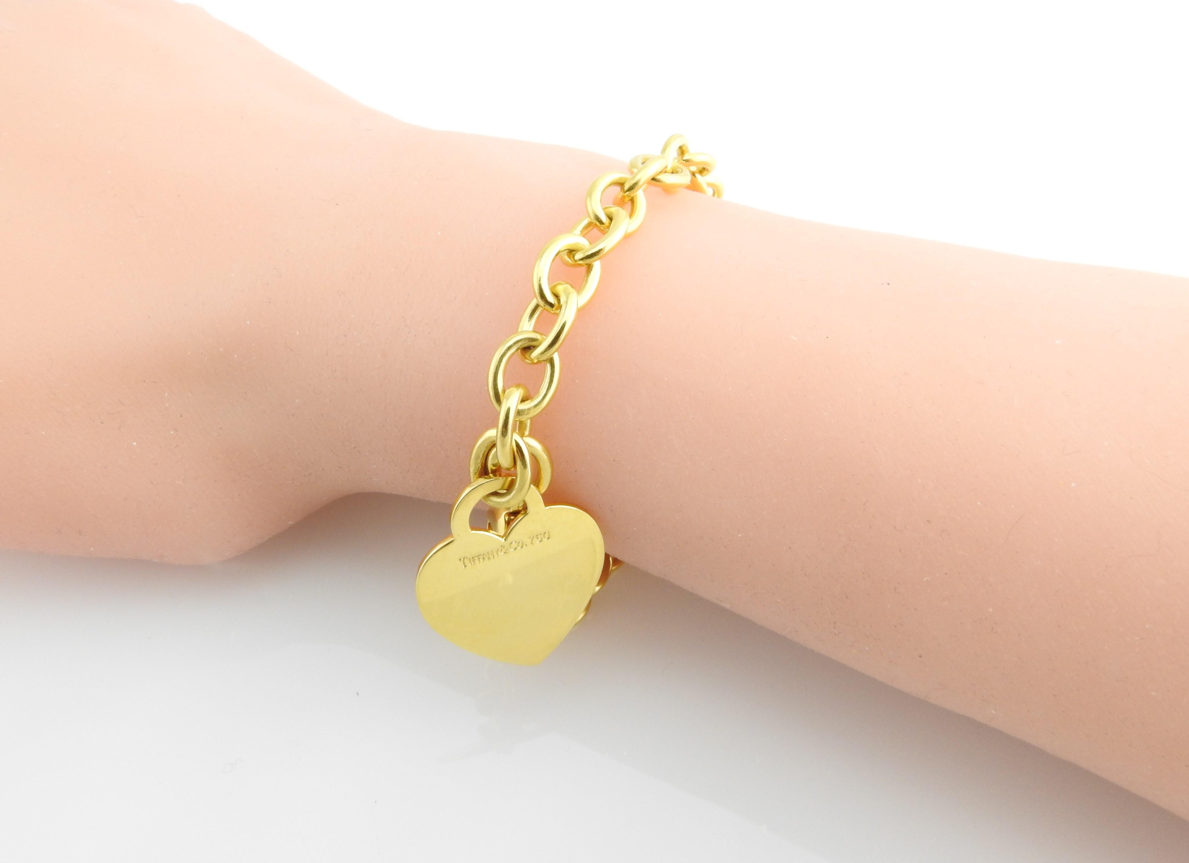 Tiffany & Co. 18 Karat Yellow Gold Heart Tag Bracelet 1
