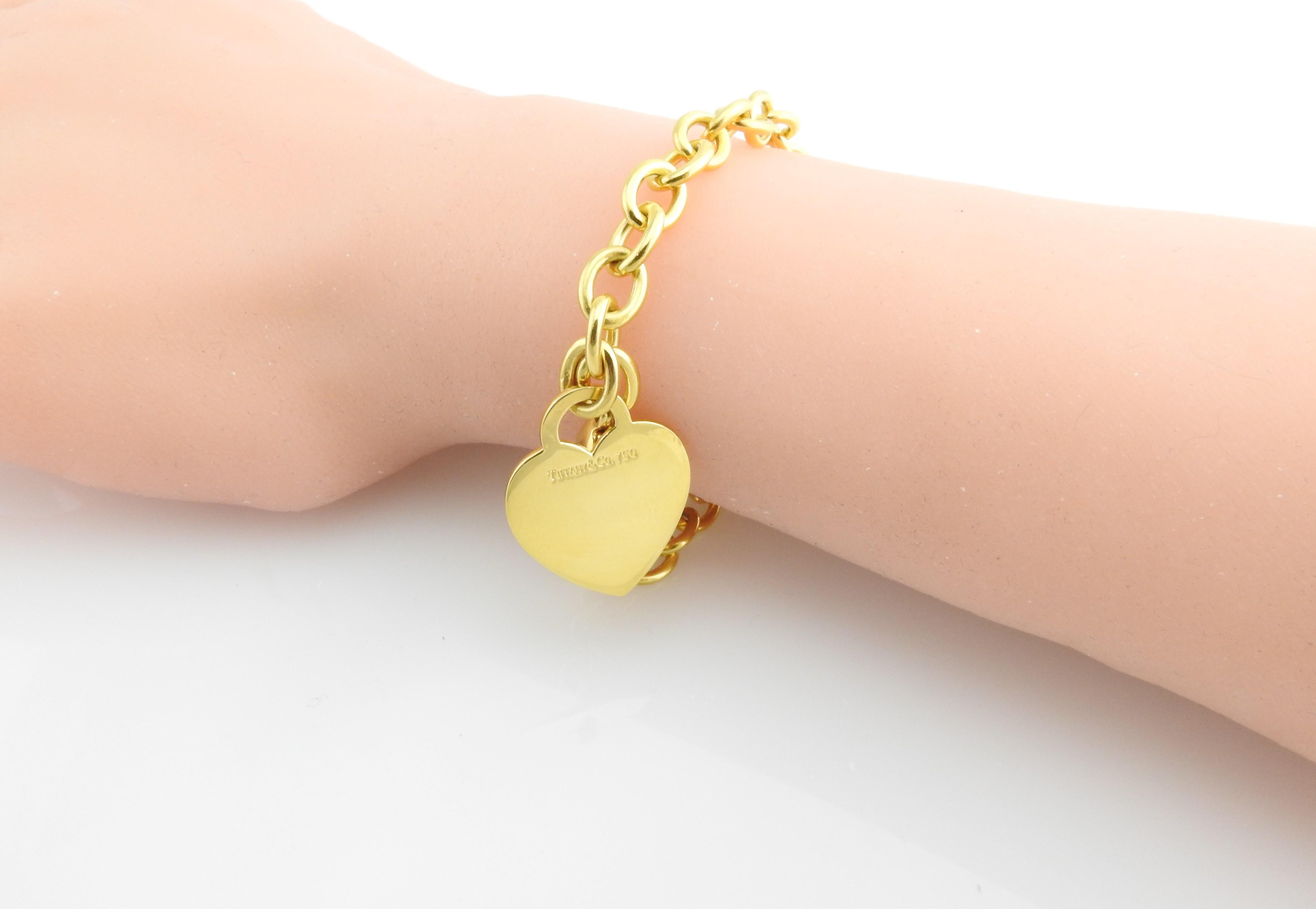 Tiffany & Co. 18 Karat Yellow Gold Heart Tag Bracelet 2