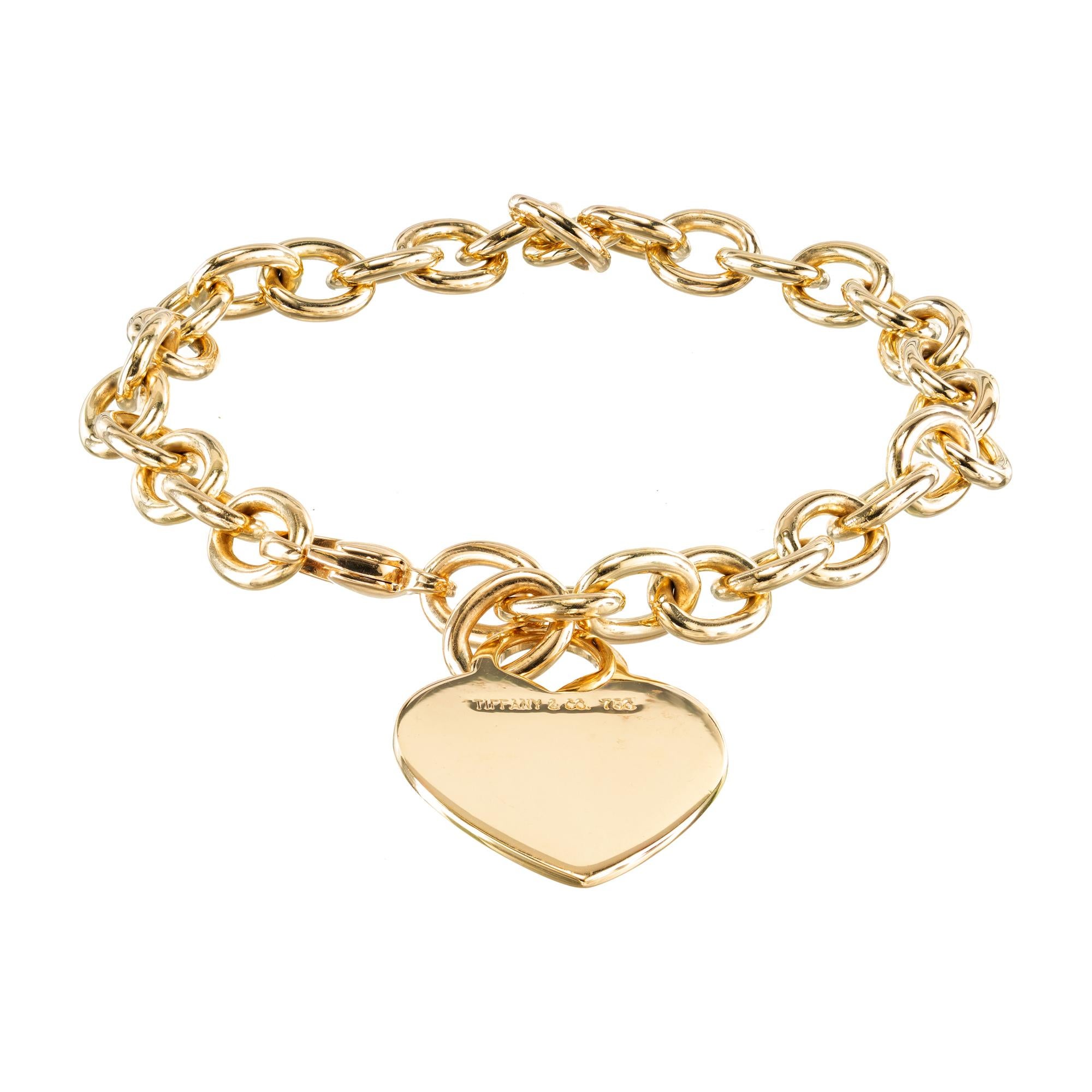 18 Karat Yellow Gold Heart Tag 