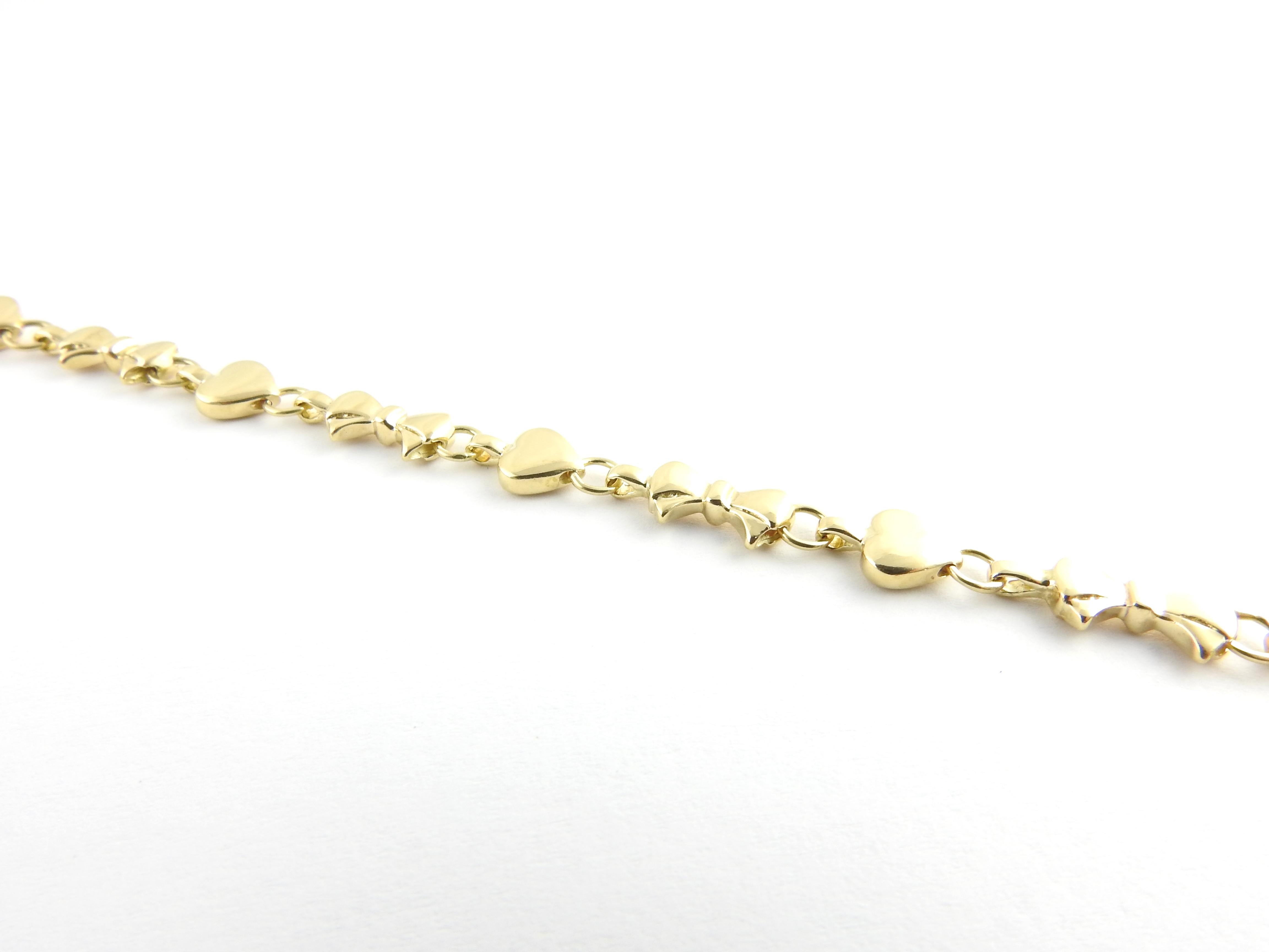 Women's Tiffany & Co. 18 Karat Yellow Gold Hearts and Bows Link Bracelet