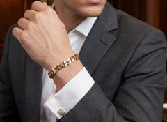 Tiffany & Co. 18K Yellow Gold Heavy Curb Link Bracelet 67 Grams Men's