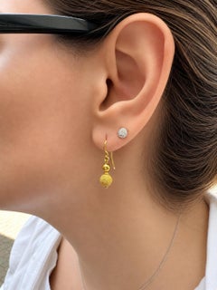 Tiffany & Co. 18k Yellow Gold Hook Earrings w/ 22k Textured Balls Drops