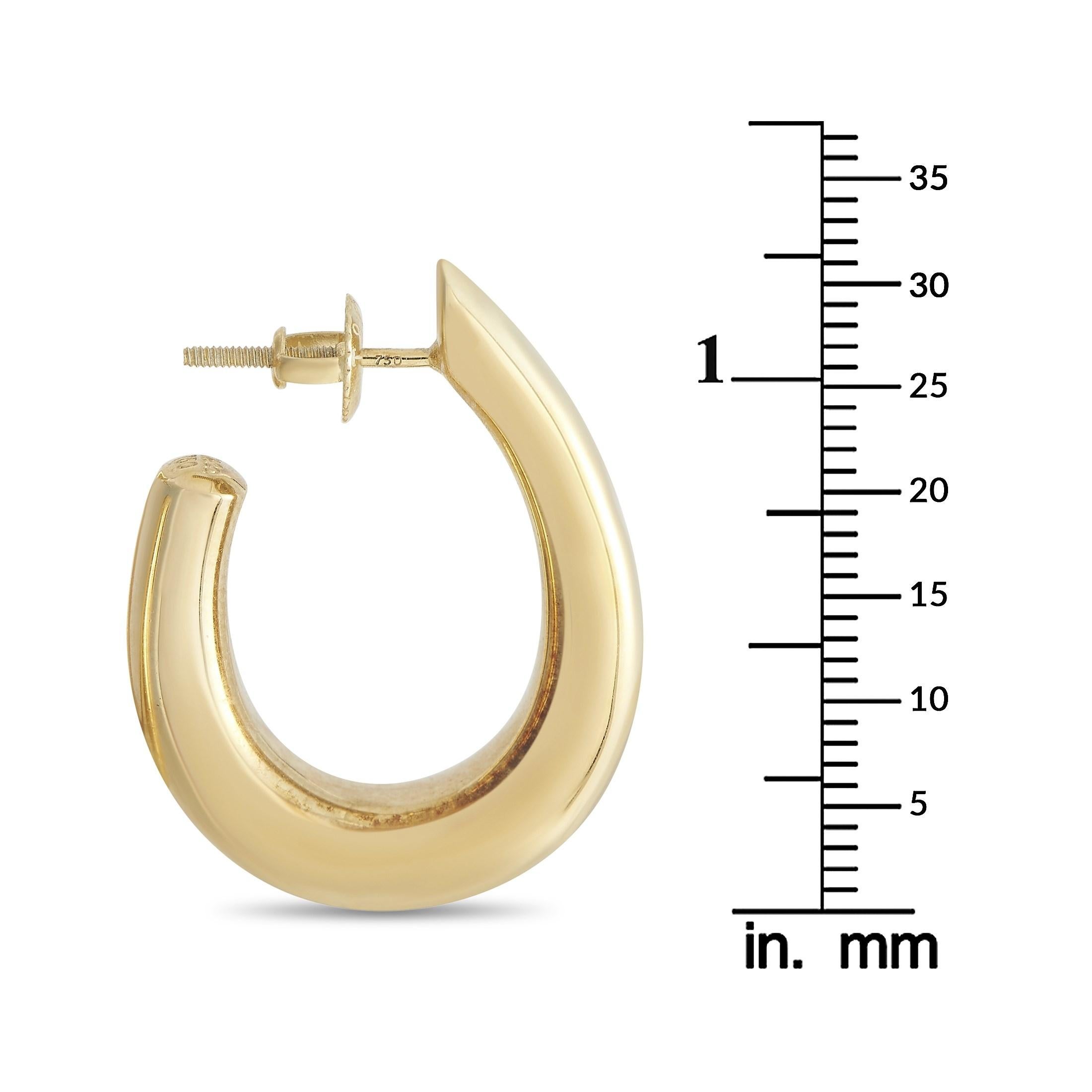 Women's Tiffany & Co. 18K Yellow Gold Hoop Earrings