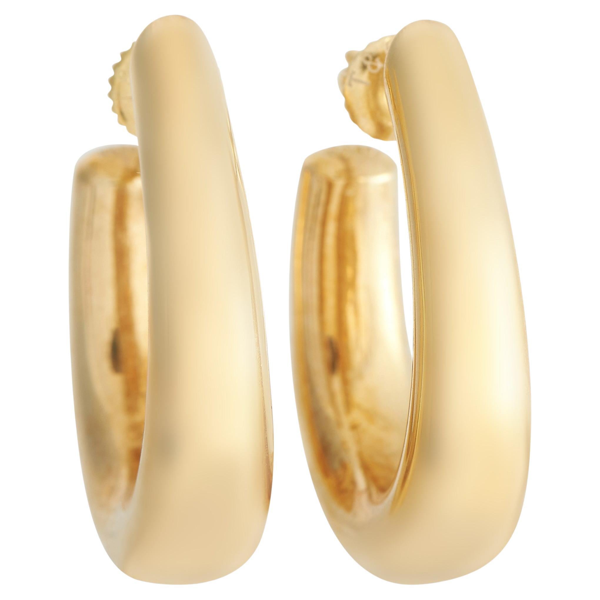 Tiffany and Co. Paloma Picasso Hammered Gold Hoop Earrings at 1stDibs