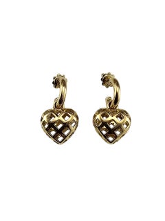 Tiffany
Co. Boucles d
oreilles en or jaune 18 carats avec cœur en pampille #23665