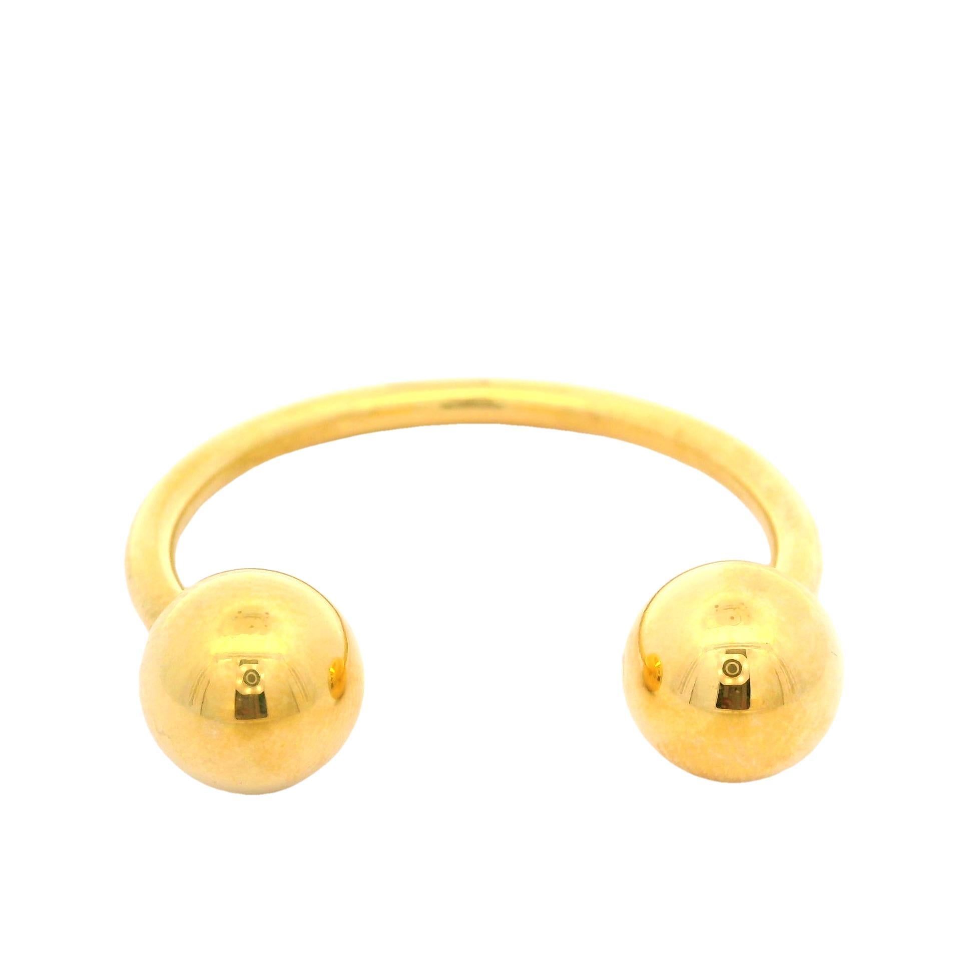 da uomo o donna Tiffany & Co. Ferro di cavallo in oro giallo 18k Portachiavi a forma di palla con chiusura a vite in vendita