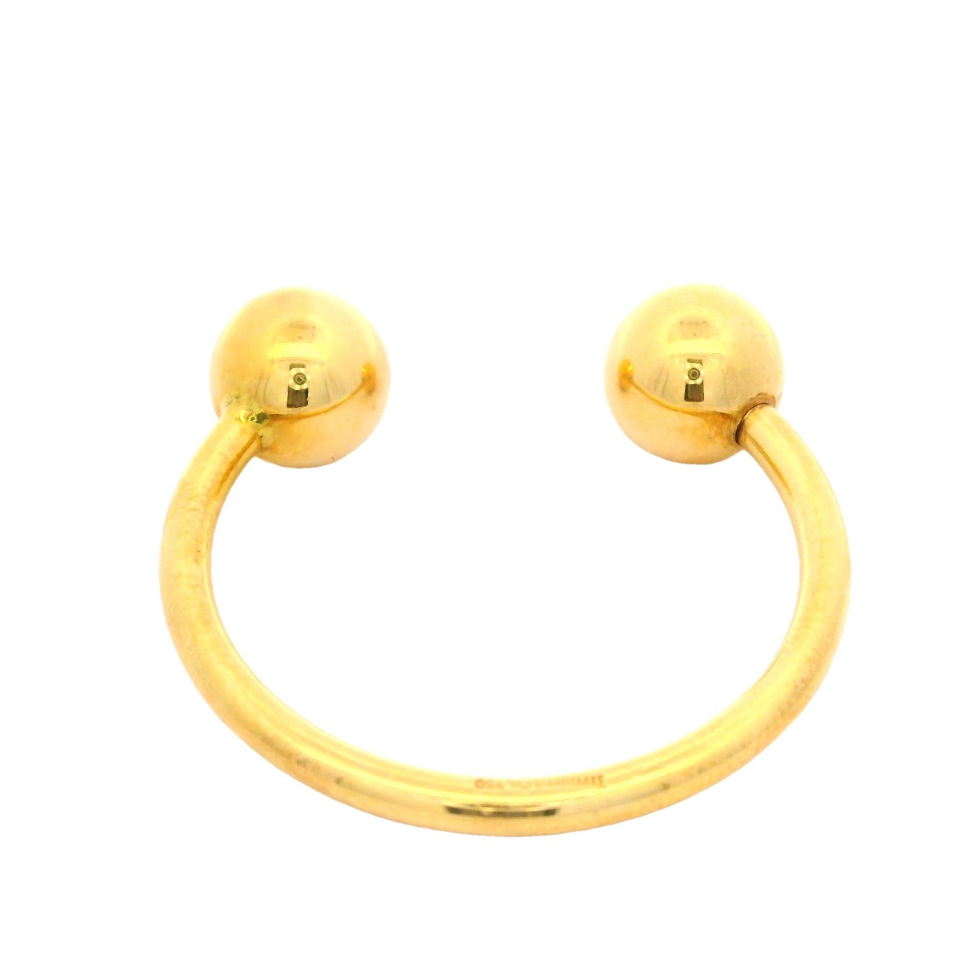 Tiffany & Co. Ferro di cavallo in oro giallo 18k Portachiavi a forma di palla con chiusura a vite in vendita 1