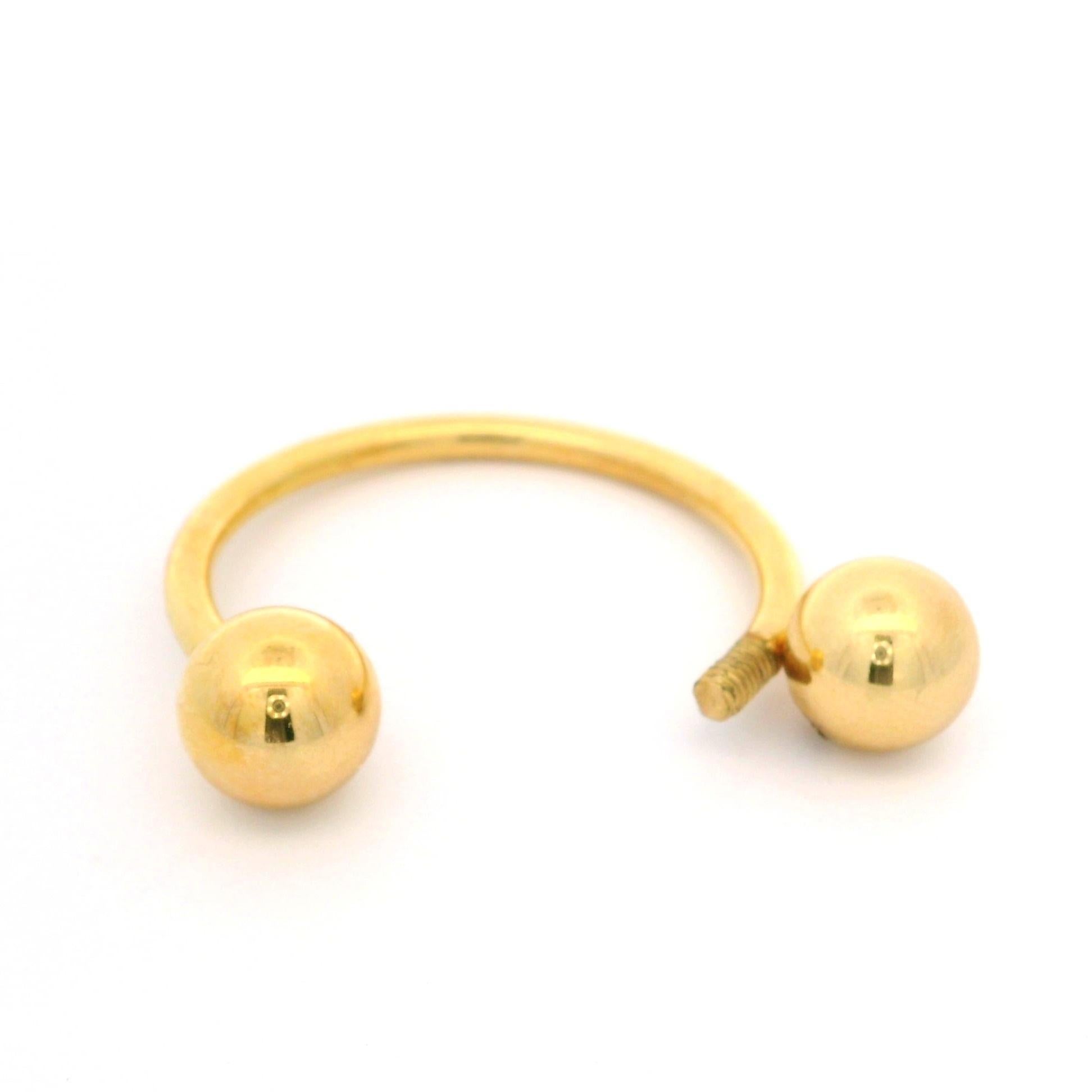 Tiffany & Co. Ferro di cavallo in oro giallo 18k Portachiavi a forma di palla con chiusura a vite in vendita 3