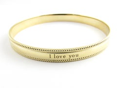 Tiffany & Co. 18K Yellow Gold "I Love You" Bangle Bracelet
