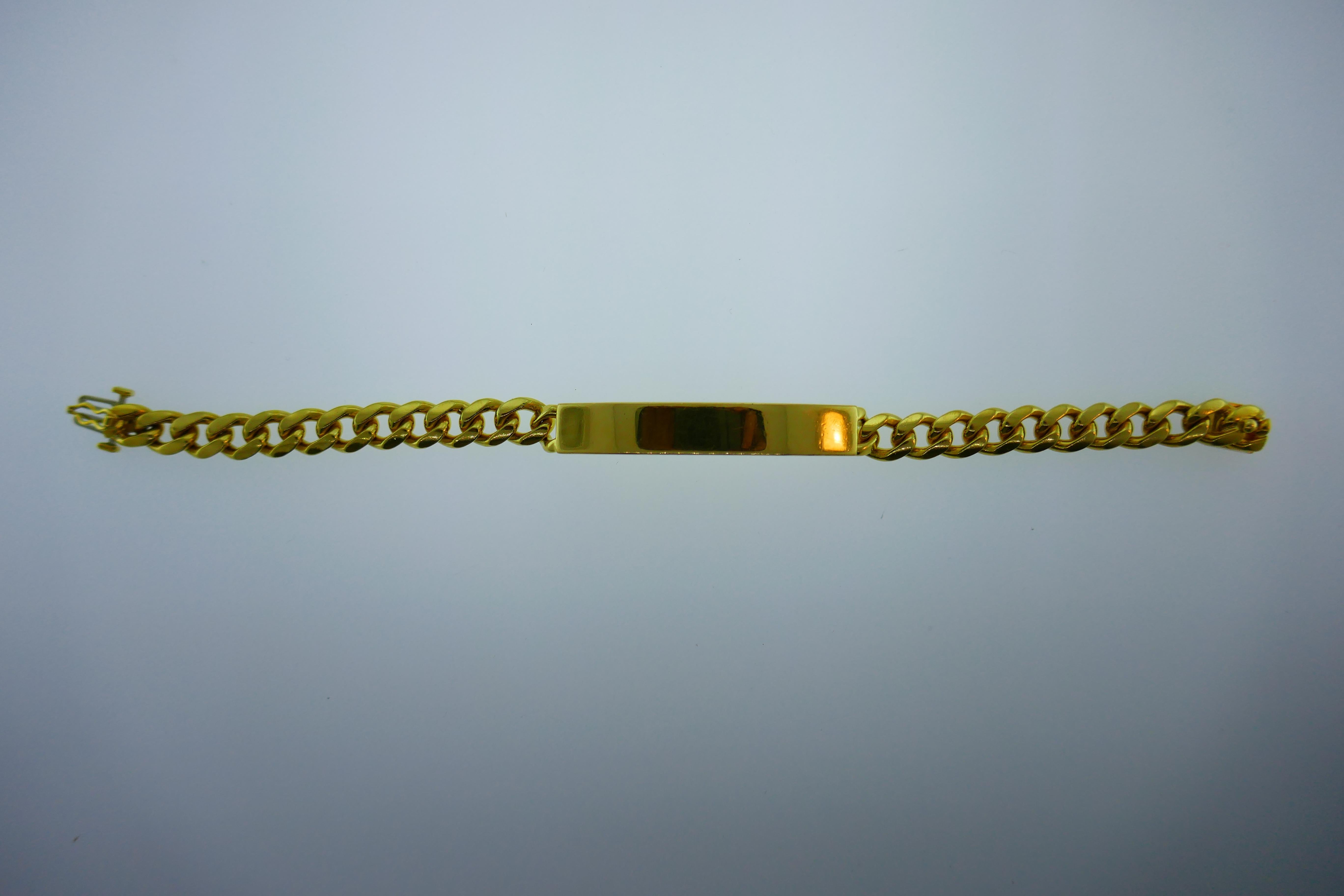 Tiffany & Co. 18 Karat Yellow Gold ID Link Bracelet Vintage and Rare circa 1970s 2