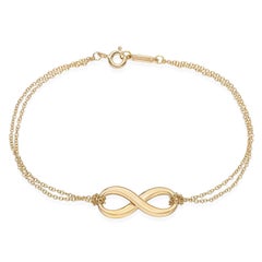 Tiffany & Co. 18k Yellow Gold Infinity Double Chain Bracelet