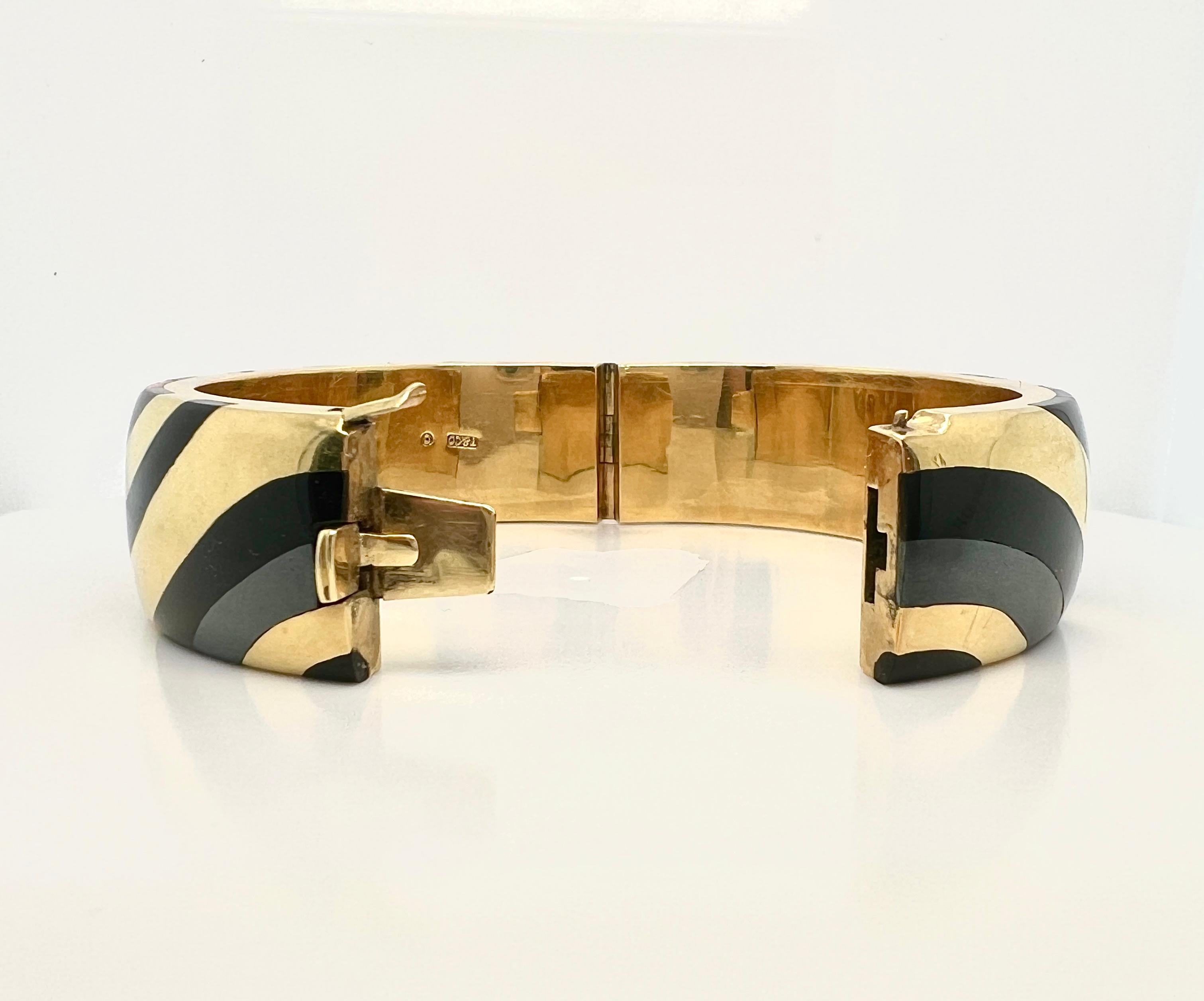 Tiffany & Co. 18k Gelbgold Inlay Armreif Armband Damen im Angebot