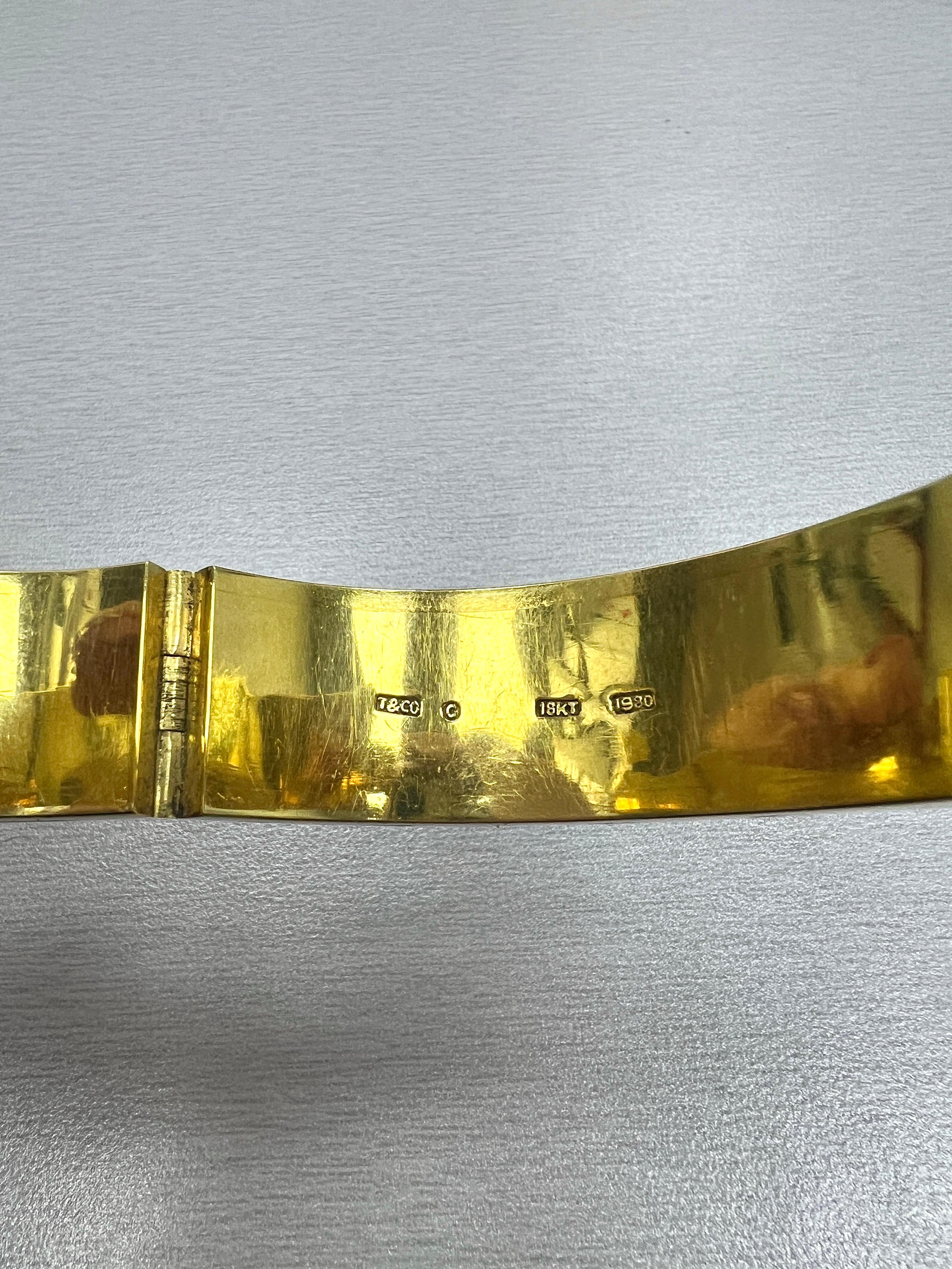 Tiffany & Co. 18k Gelbgold Inlay Armreif Armband im Angebot 1