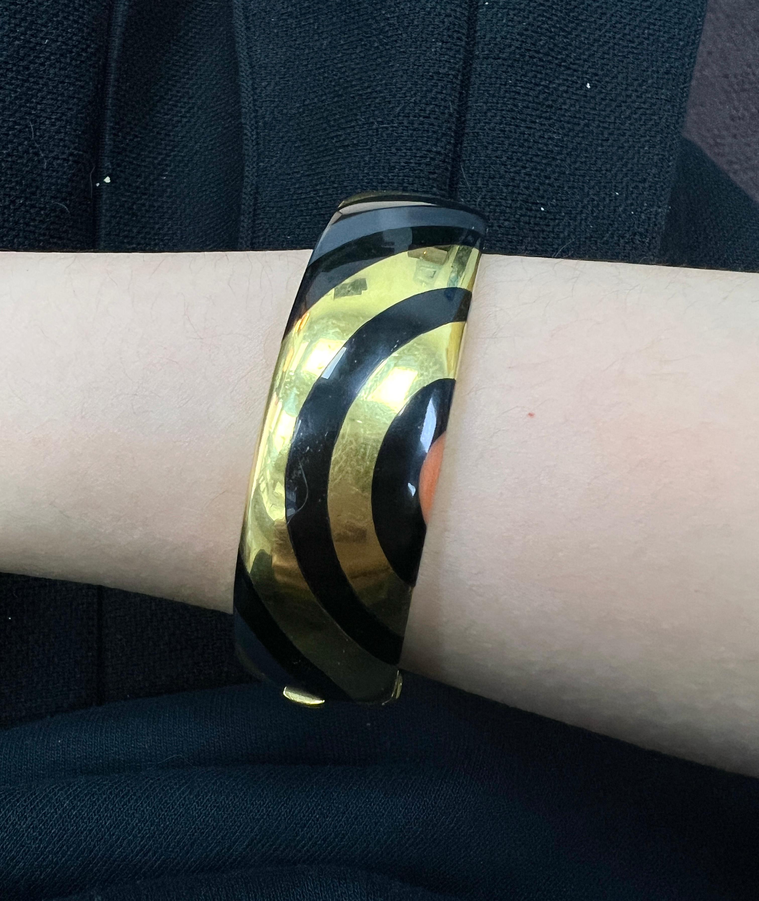 Tiffany & Co. 18k Gelbgold Inlay Armreif Armband im Angebot 2