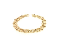 Tiffany & Co. 18K Yellow Gold Interlocking Knot Link Chain Bracelet, Italy